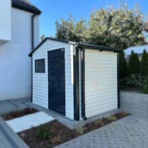 Kerti tároló 3x2 m RAL 9010 Fehér / RAL 7016 Antracit | Filc és Ereszcsatorna | Erősített szerkezet