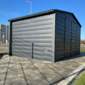 Kerti tároló 4x3 m BTX 7016 Antracit Matt | Széles panel | Ereszcsatorna és Nagy ablak | Erősített szerkezet