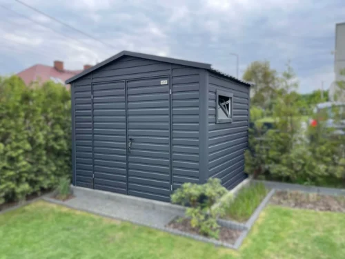 Modern kerti tároló 3,5x2 m BTX 7016 Antracit Matt | Ablak | Erősített szerkezet