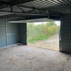 Mobilgarázs 6x5m Aranytölgy / RAL 7016 Antracit | Cserepeslemez | Széles panel | Erősített szerkezet