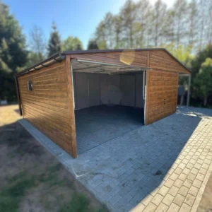 Oldaltetős Mobilgarázs 8x6m Aranytölgy | Garázs 6m + Kocsibeálló 2m | Filc és Ereszcsatorna | Erősített szerkezet