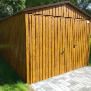 Mobilgarázs 3x5m Aranytölgy | Billenőkapu ajtóval | Erősített szerkezet