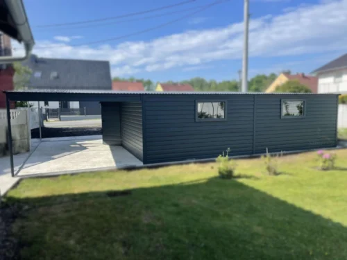Oldaltetős Mobilgarázs 9,5x6m BTX 7016 Antracit Matt | 4x Bukóablak | Erősített szerkezet