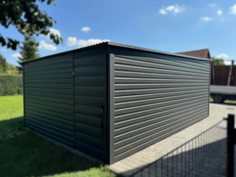 Mobilgarázs 4x6m BTX 7016 Antracit Matt | Egységes T7 panel | Kapu 2,00 m | Filc | Erősített szerkezet