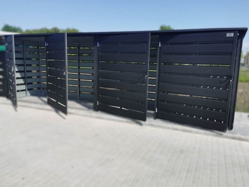 Moduláris kukatároló 4 állásos 4x BOX 1 (4x 1100l) RAL 7016 Antracit