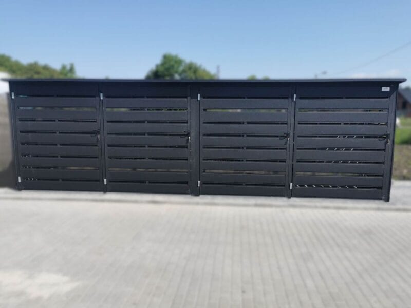 Moduláris kukatároló 4 állásos 4x BOX 1 (4x 1100l) RAL 7016 Antracit