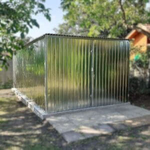 Lemezgarázs 3x5m Horganyzott | Sztenderd típus | Klasszikus függőleges T7 panel