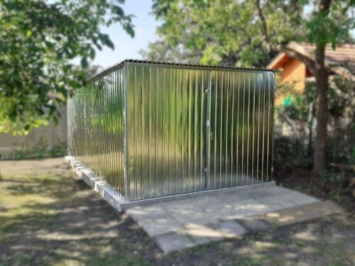 Lemezgarázs 3x5m Horganyzott | Sztenderd típus | Klasszikus függőleges T7 panel