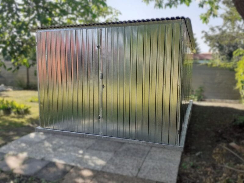 Lemezgarázs 3x5m Horganyzott | Sztenderd típus | Klasszikus függőleges T7 panel