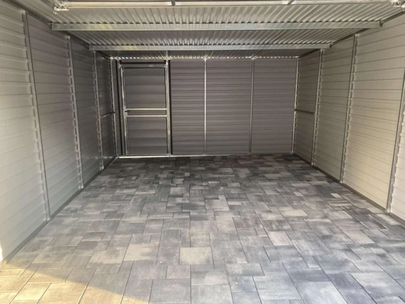 Mobilgarázs 4x6m BTX 7016 Antracit Matt | Vízszintes panel | Magasított kapu 2,10m | Erősített szerkezet