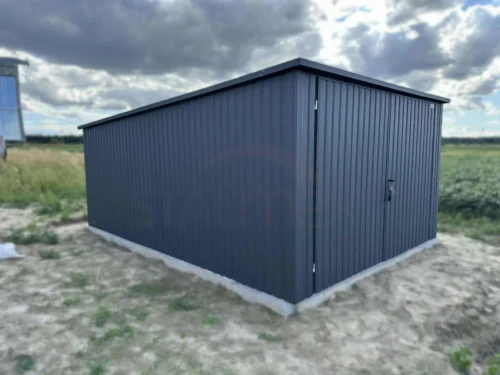 Mobilgarázs 3,5x5m BTX 7016 Antracit Matt | Függőleges T7 panel | Kétszárnyú kapu | Erősített szerkezet