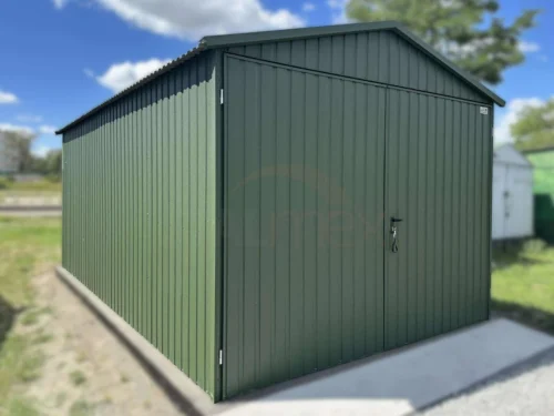 Mobilgarázs 3x5m BTX 6020 Zöld Matt | Nyeregtető | Kétszárnyú kapu | Erősített szerkezet