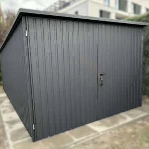 GK150-1 Mobilgarázs 3x5m BTX 7016 Antracit Matt | Függőleges T7 panel | Kétszárnyú kapu | Ereszcsatorna | Erősített szerkezet
