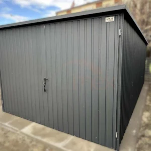 GK150-2 Mobilgarázs 3x5m BTX 7016 Antracit Matt | Függőleges T7 panel | Kétszárnyú kapu | Ereszcsatorna | Erősített szerkezet