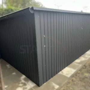 GK150-3 Mobilgarázs 3x5m BTX 7016 Antracit Matt | Függőleges T7 panel | Kétszárnyú kapu | Ereszcsatorna | Erősített szerkezet