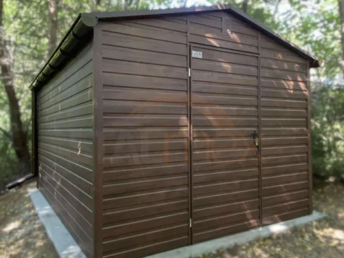 Kerti tároló 3x4 m Dió fahatású | Ereszcsatorna | Erősített szerkezet