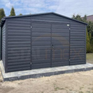 D136_3ps Modern kerti tároló 4x2,5 m BTX 7016 Antracit Matt | Ereszcsatorna és Ablak | Erősített szerkezet