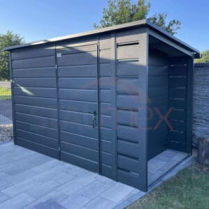 Modern Oldaltetős Kerti tároló 3,5x1,8 m BTX 7016 Antracit Matt | Erősített szerkezet