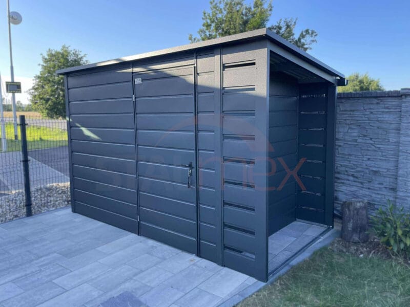 Modern Oldaltetős Kerti tároló 3,5x1,8 m BTX 7016 Antracit Matt | Erősített szerkezet