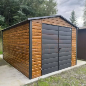 Kerti tároló 3x4 m Aranytölgy / BTX 7016 Antracit Matt | Ajtó 2,00 m | Erősített szerkezet