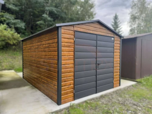 Kerti tároló 3x4 m Aranytölgy / BTX 7016 Antracit Matt | Ajtó 2,00 m | Erősített szerkezet