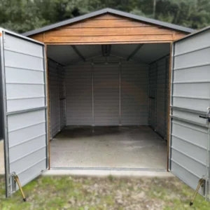 Kerti tároló 3x4 m Aranytölgy / BTX 7016 Antracit Matt | Ajtó 2,00 m | Erősített szerkezet