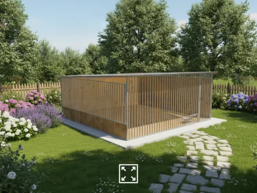 Kutyakennel Horganyzott [Változatok] | Fa betéttel | Forgatható táltartó | Függőleges profilok
