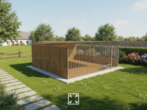 Kutyakennel Horganyzott [Változatok] | Fa betéttel | Forgatható táltartó | Függőleges profilok