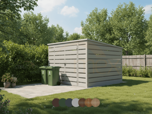 Kukatároló 3x3m [Változatok] | Vízszintes bordázat | Kétszárnyú kapu | Horganyzott profil