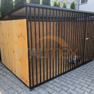 Kutyakennel 3x2 m Fekete | Fa burkolat | Fapadló | Forgatható etető | Függőleges profilok