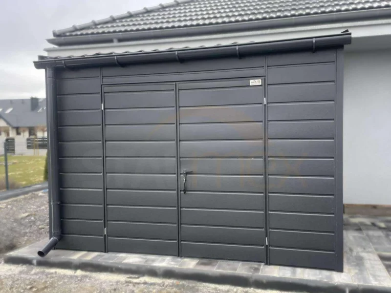 D214_2 webp Modern kerti tároló 3,5×2 m BTX 7016 Antracit Matt | Széles panel | Erősített szerkezet